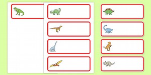 Editable Drawer - Peg - Name Labels (Dinosaurs)