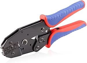 HKS Crimping Tool for Non-Insulated Terminals - Ratcheting Wire Crimpers for Butt, Fork, Ring, OT & UT - AWG 20-8 (0.5-10mm²) - Ratchet Terminal Crimper - Electrical Crimping Tool - Amazon.com
