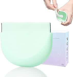 Silicone Retainer Case with Lanyard Slim Cute Retainer Holder Dental Thin Container Braces Case for Girl Women Kids Men Travel Partial Denture Night Mouth Guard Aligner Case(Light Green)