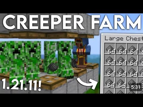 NEW UPDATED Minecraft 1.21.11 CREEPER FARM Tutorial _ 3500 Gunpowder Per Hour(1080P_60FPS)