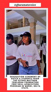 5.5K views · 94 reactions | The Graduation Ceremony of Batch A students from the Esther Matthew Tonlagha Foundation (EMTF) Free Skill Acquisition Program is taking place in Warri, Delta State. Congratulations to the graduates as they embark on a new journey empowered with valuable skills for the future! #EMTFoundation #DeltaState #gbaramatuvoicetv | GbaramatuVoice TV | Facebook