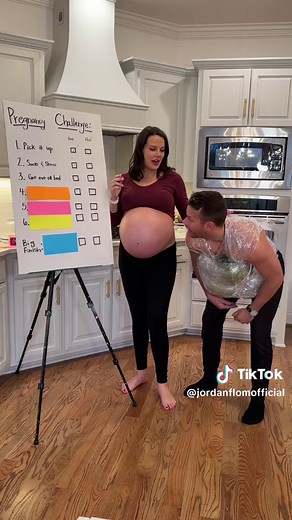 Husband experiences Triplet Pregnancy! 🤣 The last challenge surprised me. I am so impressed by my wife! #pregnant #marriage #cute #mom #dad #triplets #baby