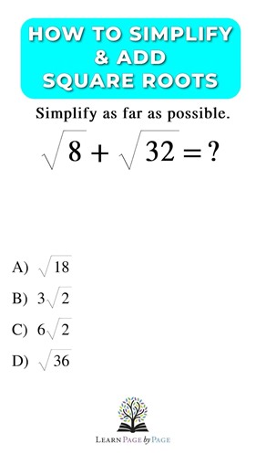 How to Add Square Roots #mathshorts #radicals #satmath