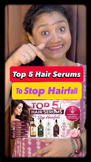 Top 5 Hair Serums To Stop Hairfall🤩🥳 #hairfall #hairgrowth