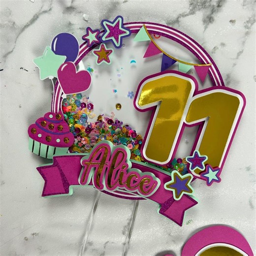 Cake Topper Shaker SVG, Digital Download for Cricut, Layered Template for Birthday Party Decor, 3D Cupcake Decoration, Instant Download - Etsy