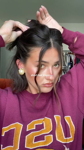Short Hair Inspo: Half Up Half Down Bun for Beach Waves