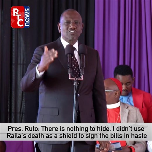 Pres. Ruto: There is nothing to hide. I didn't use Raila's death as a shield to sign the bills in haste | RTC News