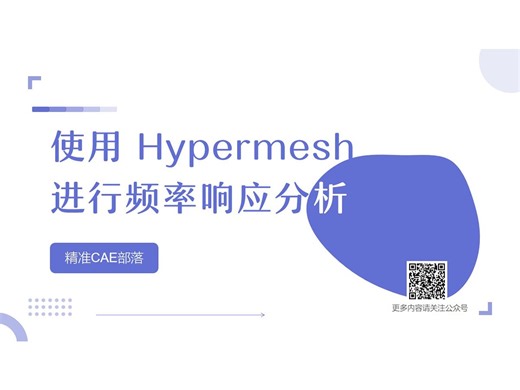 使用 Hypermesh 进行频率响应分析
