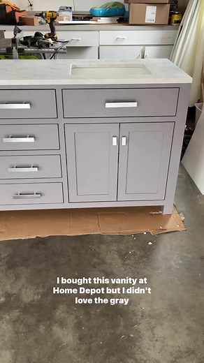 2.4K views · 33 reactions | The paint I used is SW Emerald Urethane trim enamel in semi-gloss. Color is SW Accessible Beige. #bathroomdesign #bathroomremodel #bathroomvanity #bathroomrenovation #bathroomreno | Stefana Silber Blog | Facebook