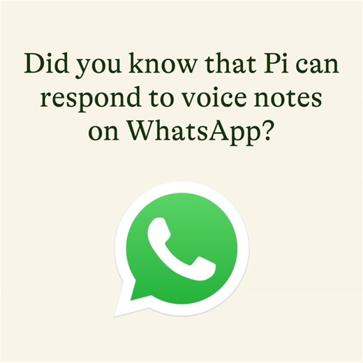 1.6K views · 303 reactions | ️ Did you know I can respond to your voice notes on WhatsApp? Here's a quick video showing you how it works. Try it over at: https://pi.ai/wa  It's another great way to save yourself the trouble of typing during our conversations. 珞 | Pi | Facebook