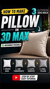 3D max. pillow modeling tips & trick #short
