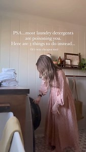 Most big box laundry detergent brands are actually full of awful, synthetic ingredients that wreak havoc on your body over time. The ingredients in these soaps are designed to stay in the fabrics of our clothing for months- keeping the smell “fresh” but in reality, that just means those chemicals are continually leaching into our skin (our largest organ). I will say I’m grateful for the clean brands out there that give us a better option! But this is what I do instead of buying conventional dete