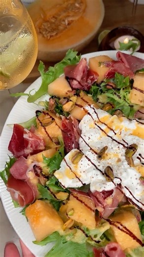 Melon & Prosciutto Salad with Burrata | Sweet, Salty & Fresh