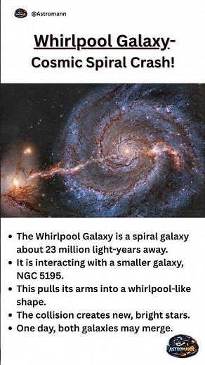 🌌 This galaxy isn’t just beautiful… it’s colliding in slow motion!#space#cosmicexploration