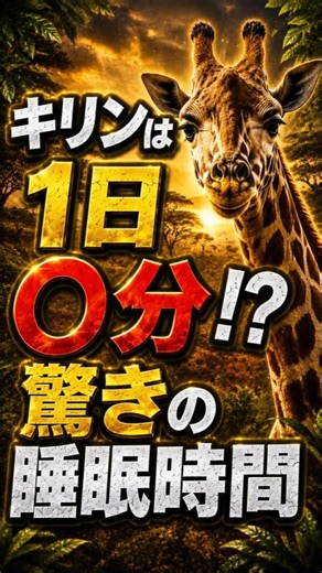 キリンの驚きの睡眠時間は〇分！ #雑学
