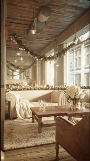 Rustic Elegance New Year's Living Room | Cozy Holiday Decor Ideas #NYEDecor #interiordesign