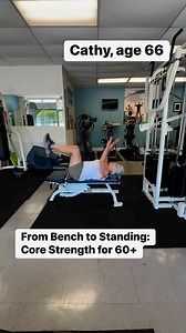 Real-Life Function:Getting up from a chair. Rolling out of bed.Everyday movements need core power.Try this bench-to-stand exercise to train real strength — at any age!#FunctionalFitness #AgingStrong #FitAfter60 | Trainer June