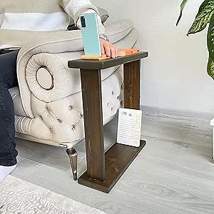 Amazon.com: Furpinea Very Narrow 7 inch Width Side Table for Small Apartment Space Between Chairs, Skinny Table for Recliner, Couch, Armchair, Thin Slim End Table for Living Room, Bedroom,Drinks (Walnut) : Home & Kitchen