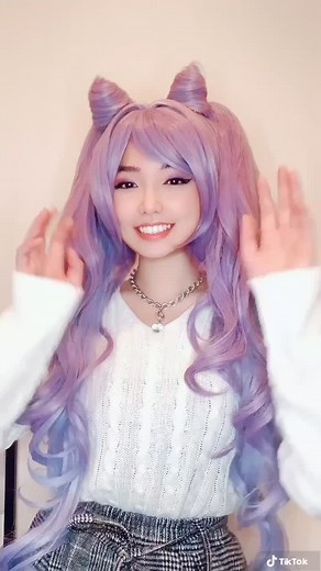 Casual Keqing Cosplay with Nekomimi | Dance Performance