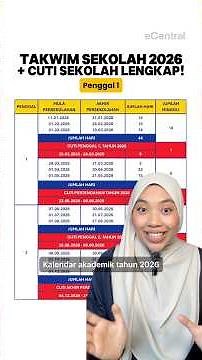 Tarikh Buka Sekolah 2026 + Cuti Sekolah 2026 LENGKAP! [Part 1] #sekolah