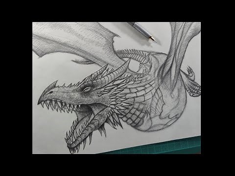 Cómo Dibujar un Dragón a Lápiz Paso a Paso FÁCIL - Balerion