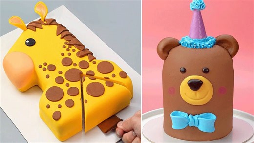 Cute animal cakes with playful designs