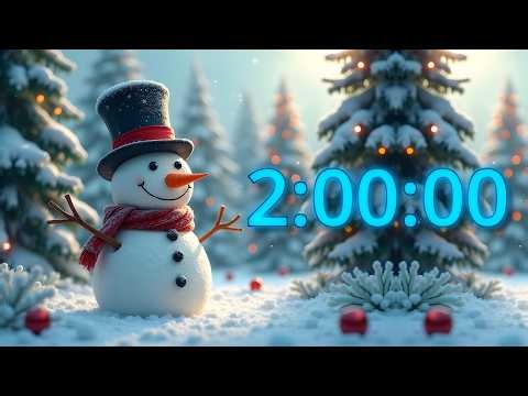 2 Hour / 120 Minute Cute Winter Snowman Countdown Timer (Soothing Wind Chimes Alarm)
