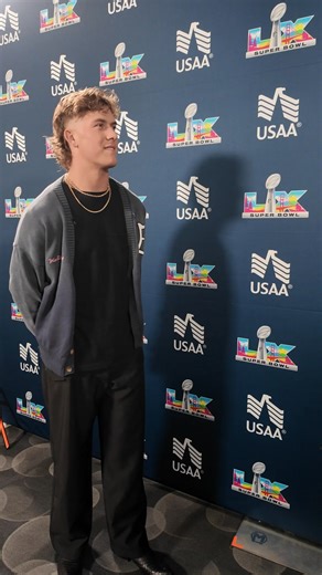 New York Giants quarterback Jaxson Dart understands that military service is a family sacrifice. Members of his own family served in the Air Force, giving him a personal appreciation for what that commitment asks of families. That understanding brought him to the USAA Salute to Service Lounge, where he surprised Navy veteran Gary Schacher with Super Bowl tickets and took a moment to say thank you. | We Are The Mighty