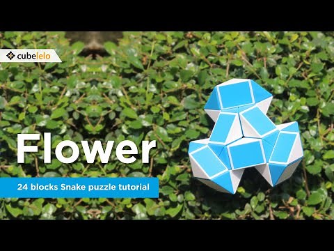 24 Blocks Snake Puzzle Tutorial I Flower I Cubelelo