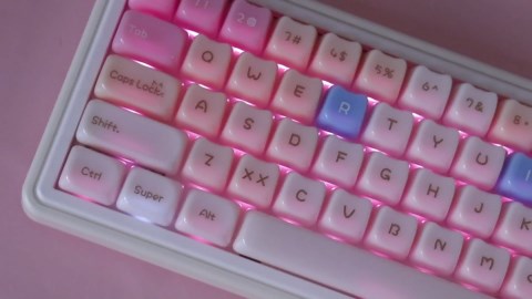 Ceramic Jade Ragdoll Cat Keycaps, 148 Keys Translucent Pink Jelly Cute Keycaps Mao Profile Creamy Custom Keycap for Cherry Gateron MX Swithes Mechanical Keyboards