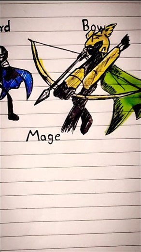 How to draw stickman with ( Sword, Bow, Mage ) #stickman #drawing #sketch #art