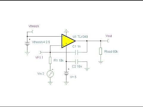 Online Simulation of a Comparator with AC Hysteresis circuit