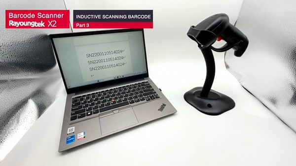Rayoungtek X2 Barcode Scanner Functional Demonstration of Wired and Wireless Connection