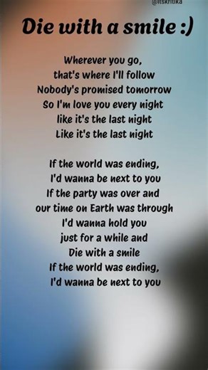 Die with A smile (lyrics) - Bruno Mars and Lady Gaga #song #lyrics