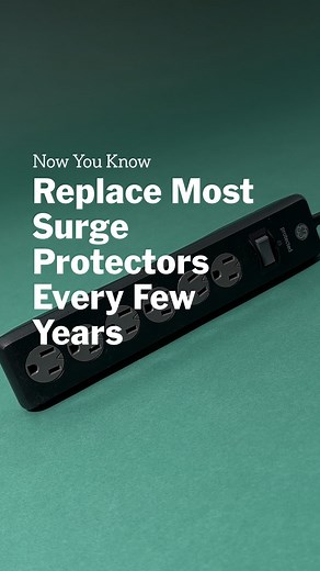 NYT Wirecutter on Instagram: "Your surge protector might seem like it's working long after the protection has worn off. That leaves your tech as vulnerable as if it were plugged into a basic power strip, which just adds outlets but no protection against surges. Not great. So it's a good idea to replace most surge protectors every few years—or buy one with an auto-shutoff feature, which will stop working once the protection wears out."