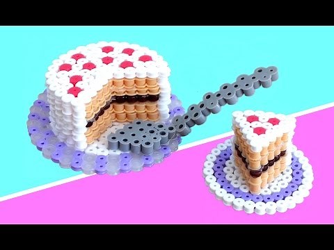 PASTEL o TARTA 3D de hama beads (perler bead)