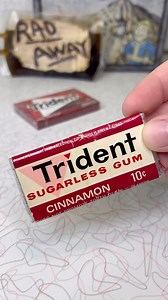 Opening & trying a 60 year old pack of Trident cinnamon gum and comparing it to modern Trident gum! These are both Trident cinnamon flavor and are both Sugarfree. Sugarfree gum dates back to the 1960’s and Trident gum was the first gum in Space 1964!The cinnamon gum from the 1960’s seen here was rock hard. It tasted like chalk (and nearly instantly disintegrated in my mouth the moment after I bit it) with the faintest essence of cinnamon, not disgusting but wouldn’t recommend it! #fallout #fallo