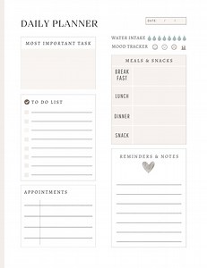 Daily Planner, Instant Download, to Do List, Printable Planner - Etsy Canada