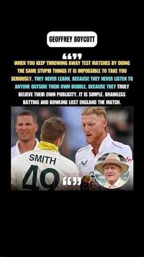 Geoffrey Boycott slams England's performance #australiavsengland #ashes #benstokes #ausvseng