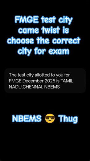 fmge test city viral #fmge #fmgeaspirant