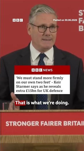 PM Keir Starmer announces additional £15bn in UK defence funding. #BBCNews