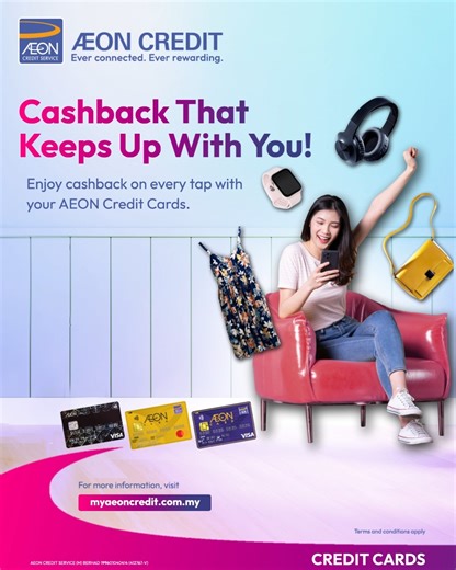 Get rewarded every time you spend with your AEON Credit Card! Enjoy cashback on all your purchases—and unlock even more cashback on AEON Thank You Day! 💳 Spend smart. Earn more. Repeat. For more information, visit: https://myaeoncredit.com.my/promotions/up-to-10-cashback-for-aeon-thank-you-20th-28th-every-month/ T&C Apply #AEONCreditCard #AEONCreditService | AEON Credit Service (M) Bhd