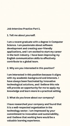 Job Interview Practice Questions and Answers