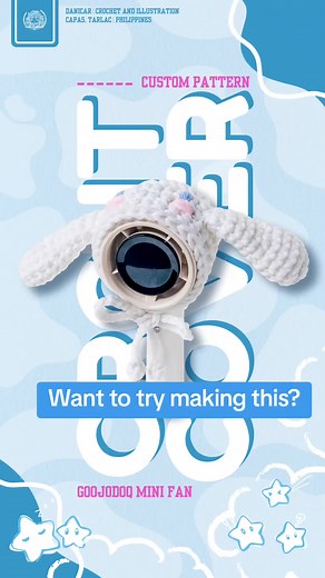 Free Cinnamoroll Inspired Mini Fan Cover Crochet Pattern Release!