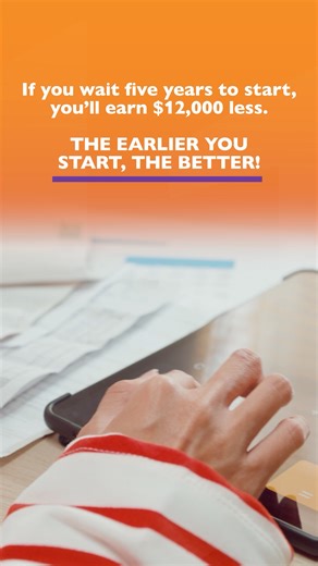 Savings fact! Compound interest equals magic. Saving $200 a month at a 5% return for 10 years will grow to over $30,000, but if you wait five years to start, you’ll earn $12,000 less. The earlier you start, the better! | Unity One Credit Union