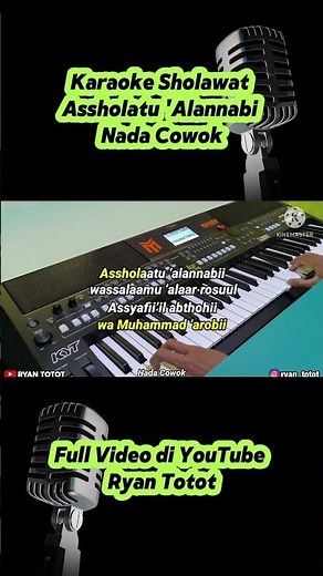 Karaoke - Assholatu 'Alannabi Nada cowok lirik berjalan #karaokesholawat