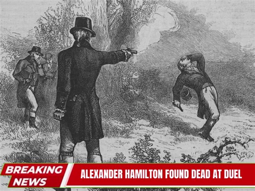 [7/11/1804] ALEXANDER HAMILTON was found dead on July 11th, having went to a duel with AARON BURR. His wife has not yet put out a statement. #fyp #news #hamilton #duel #breaking