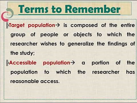 Population and Sampling