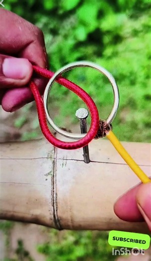 Learn how to tie a strong and secure knot using a bright red rope👍👍👍#BigRing #RedRope #RopeKnot👍👍👍