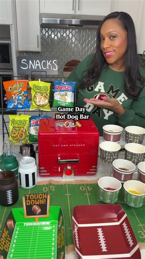 Hot Dog Bar Setup for Game Day Fun